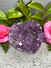 Load image into Gallery viewer, Beautiful Amethyst Crystal Cluster Geode Heart
