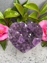 Load image into Gallery viewer, Beautiful Amethyst Crystal Cluster Geode Heart
