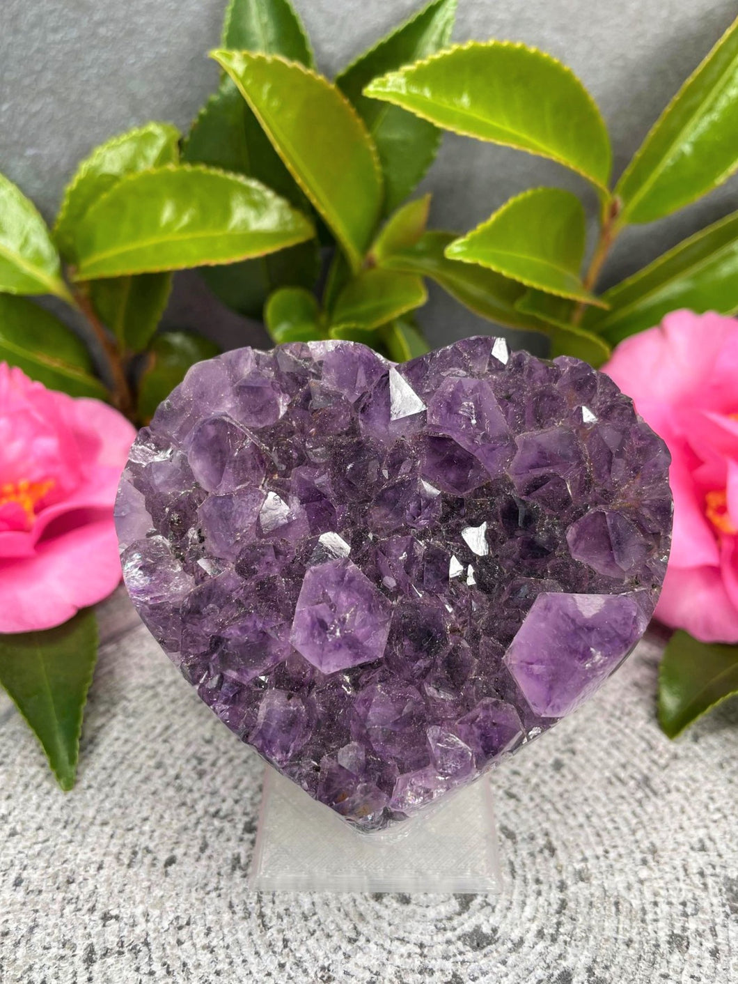 Beautiful Amethyst Crystal Cluster Geode Heart