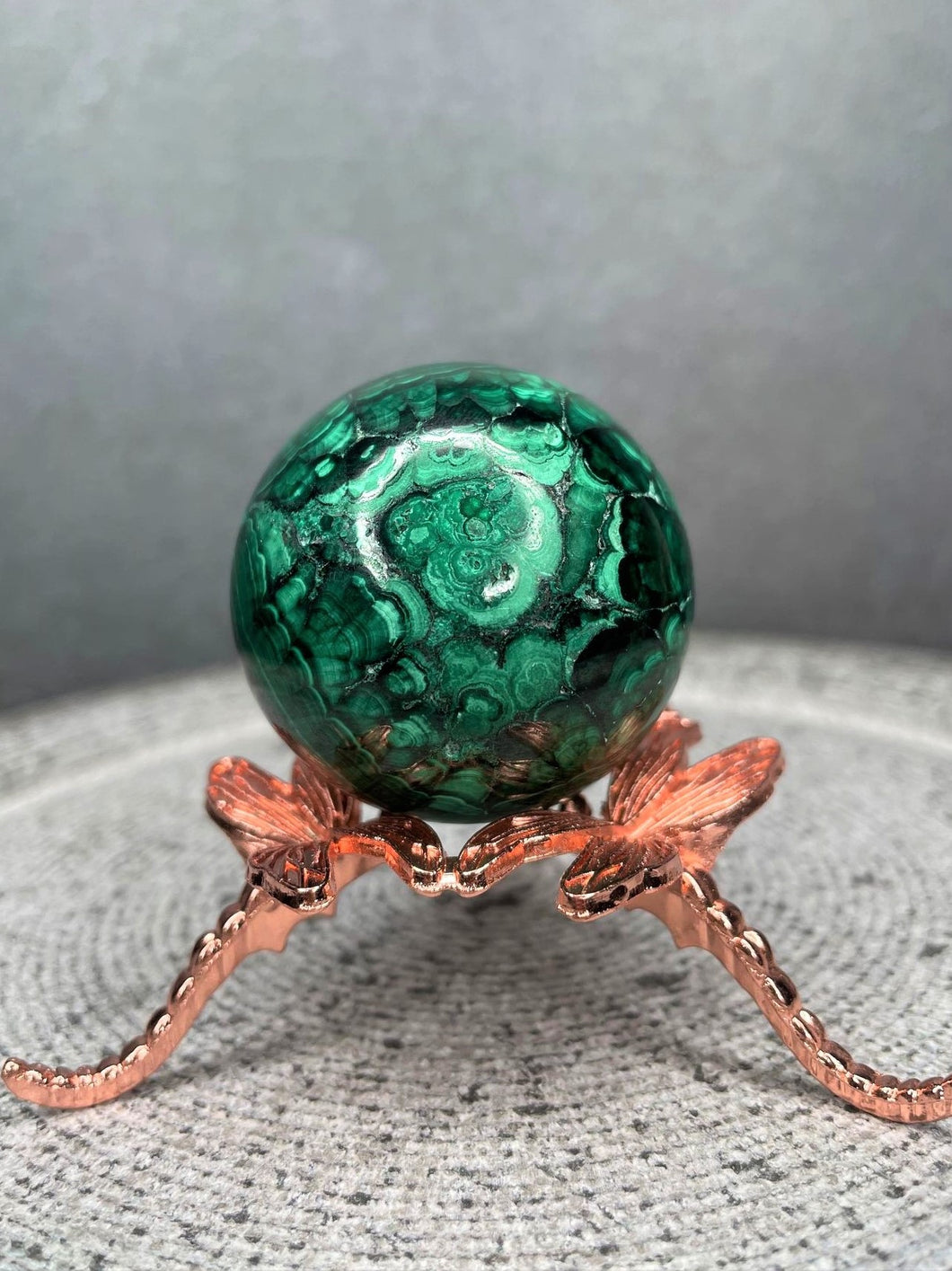 Natural Malachite Crystal Sphere Emotional Balance