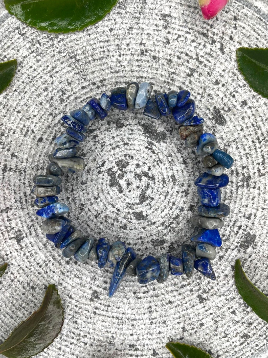 Lapis Lazuli Crystal Chip Stone Bracelet