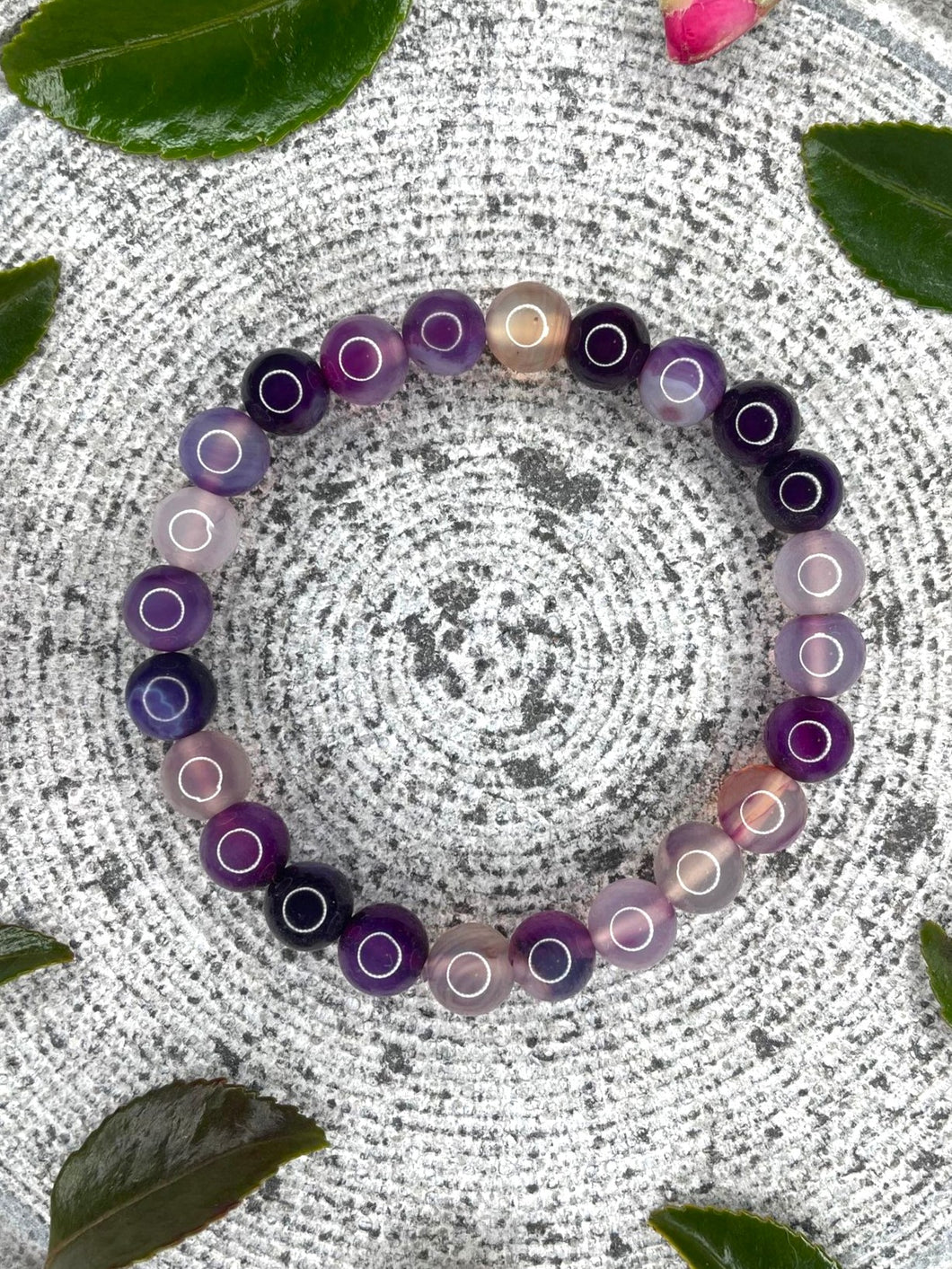 Dyed Purple Agate Crystal Stone Bracelet