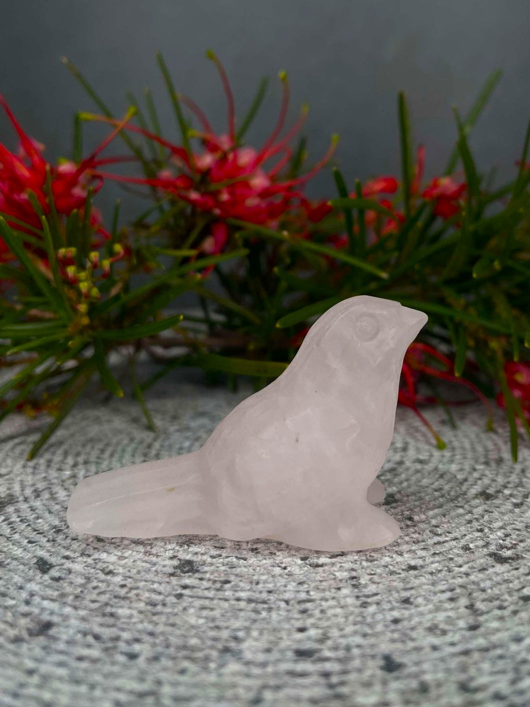 Rose Quartz Bird Crystal Carving