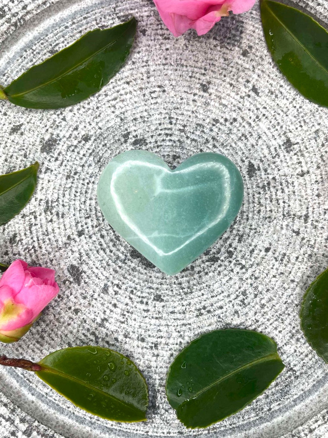 Gorgeous Green Agate Crystal Love Heart