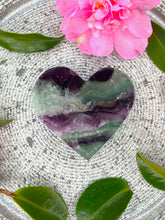 Load image into Gallery viewer, Rainbow Fluorite Crystal Love Heart Carving
