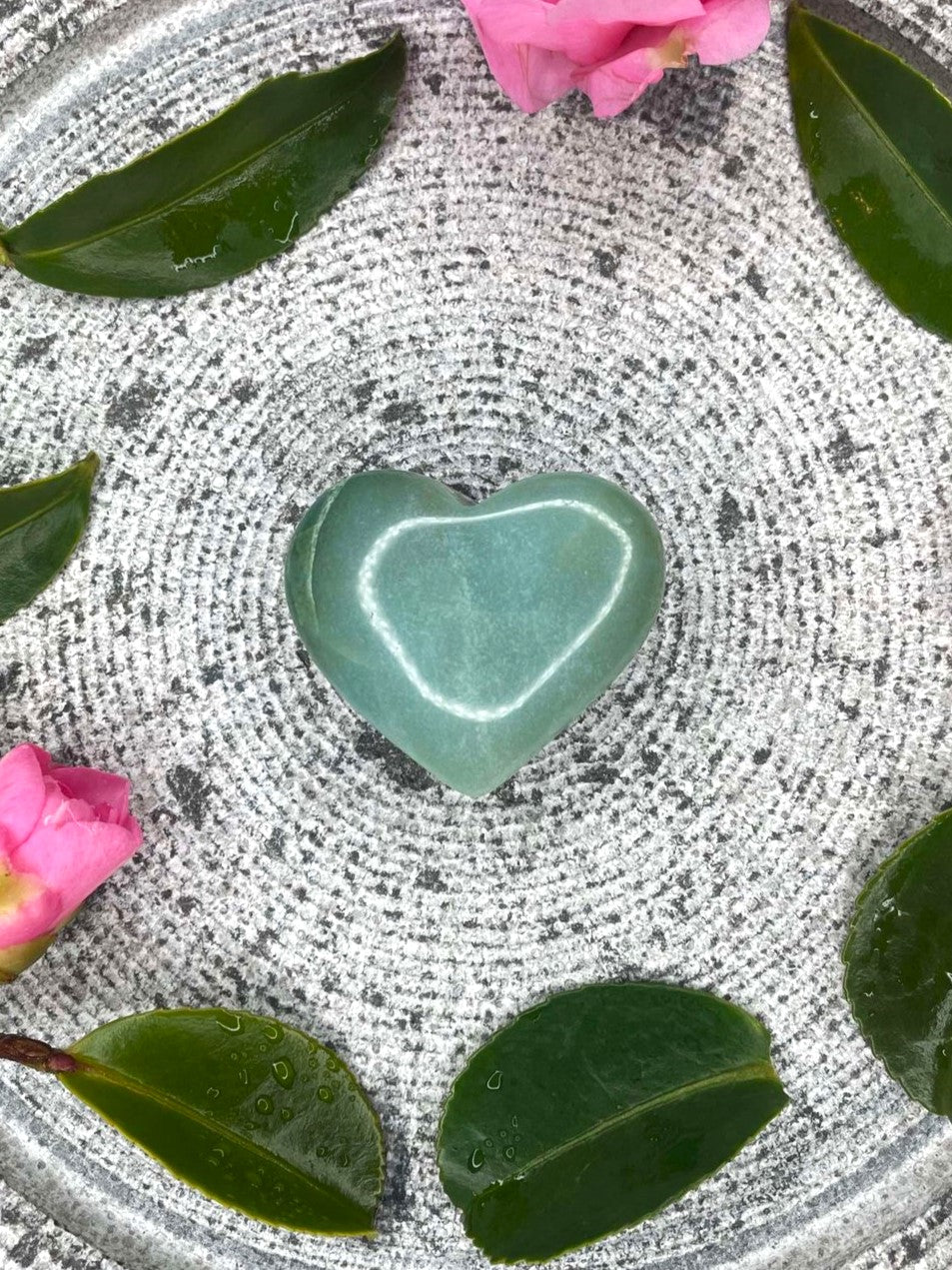 Beautiful Green Agate Crystal Love Heart