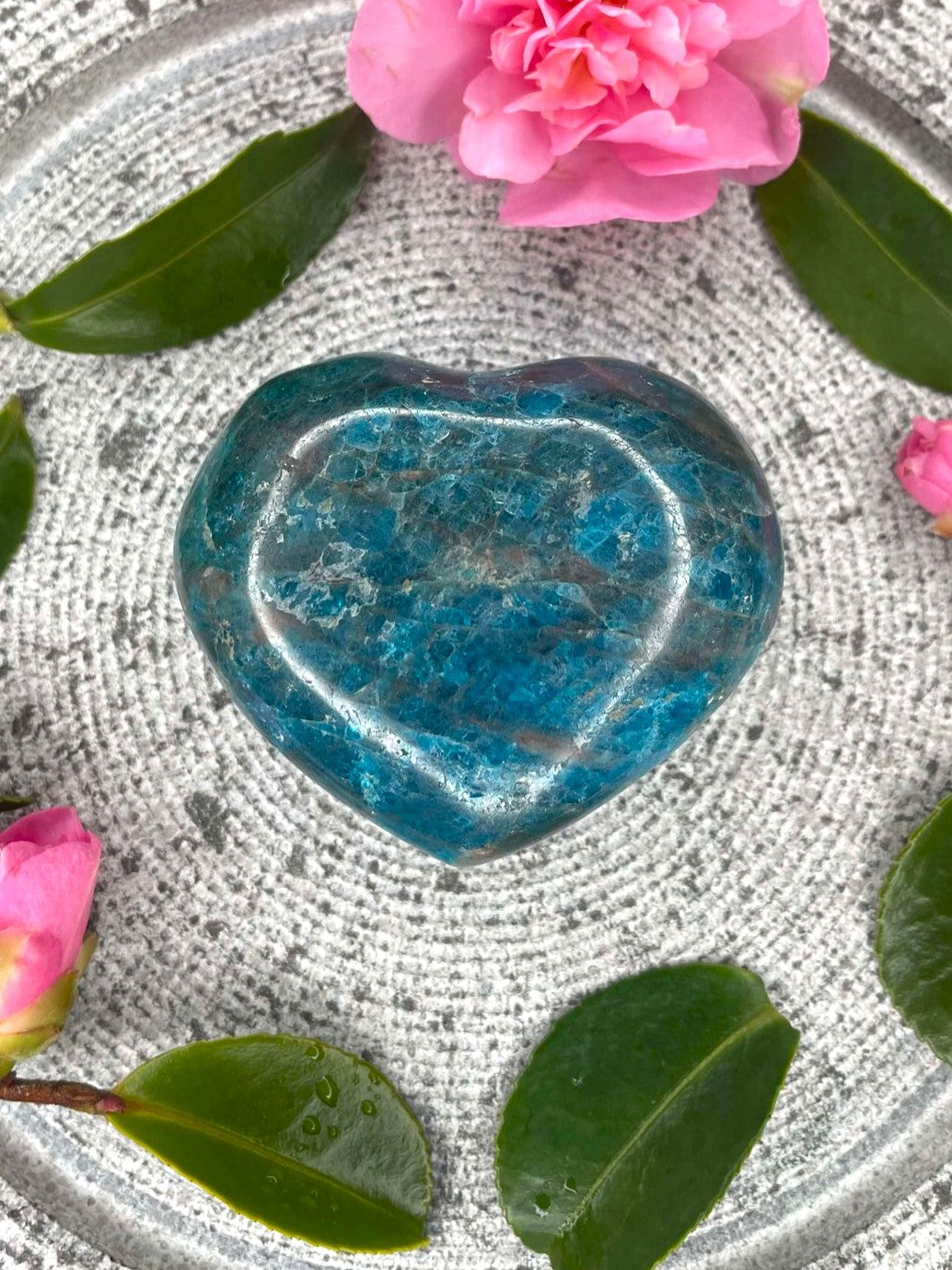 Apatite Crystal Love Heart Carving