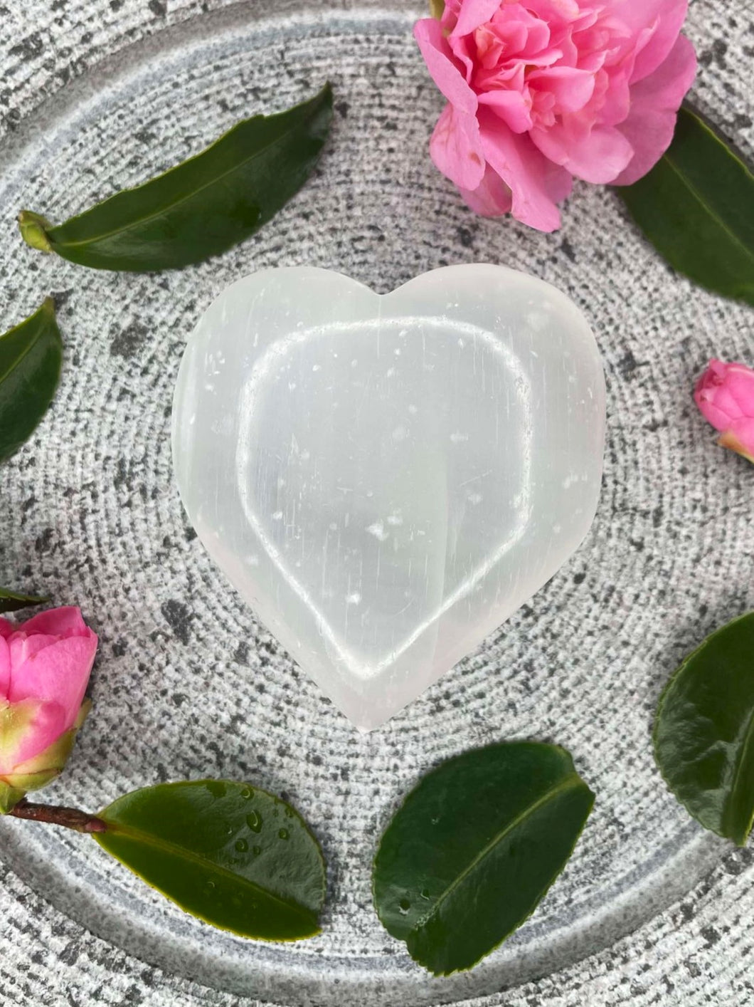 DISCOUNTED Selenite Crystal Love Heart Carving