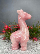 Load image into Gallery viewer, Pink Opal Giraffe Crystal Carving
