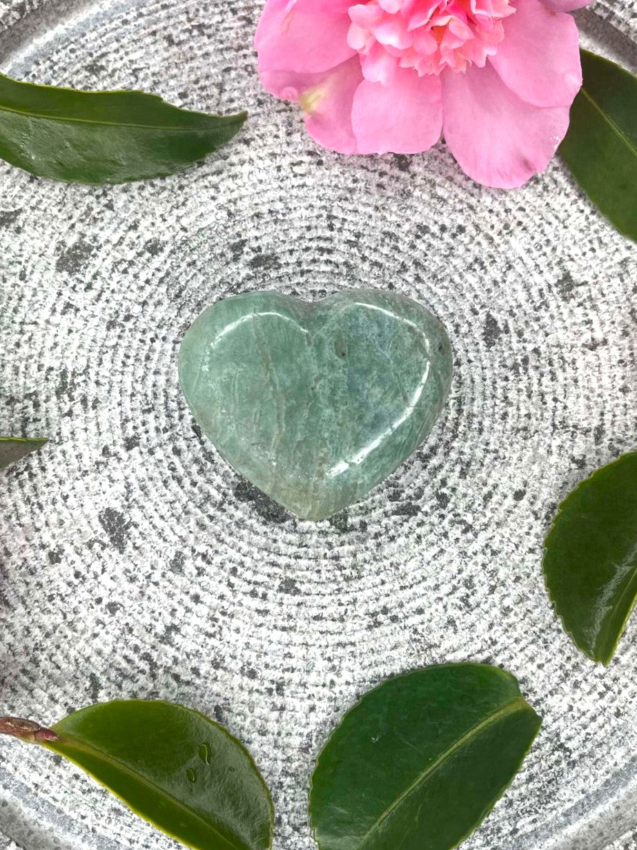 Small Amazonite Crystal Love Heart Carving 048