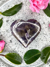 Load image into Gallery viewer, Chevron Dream Amethyst Crystal Love Heart Carving
