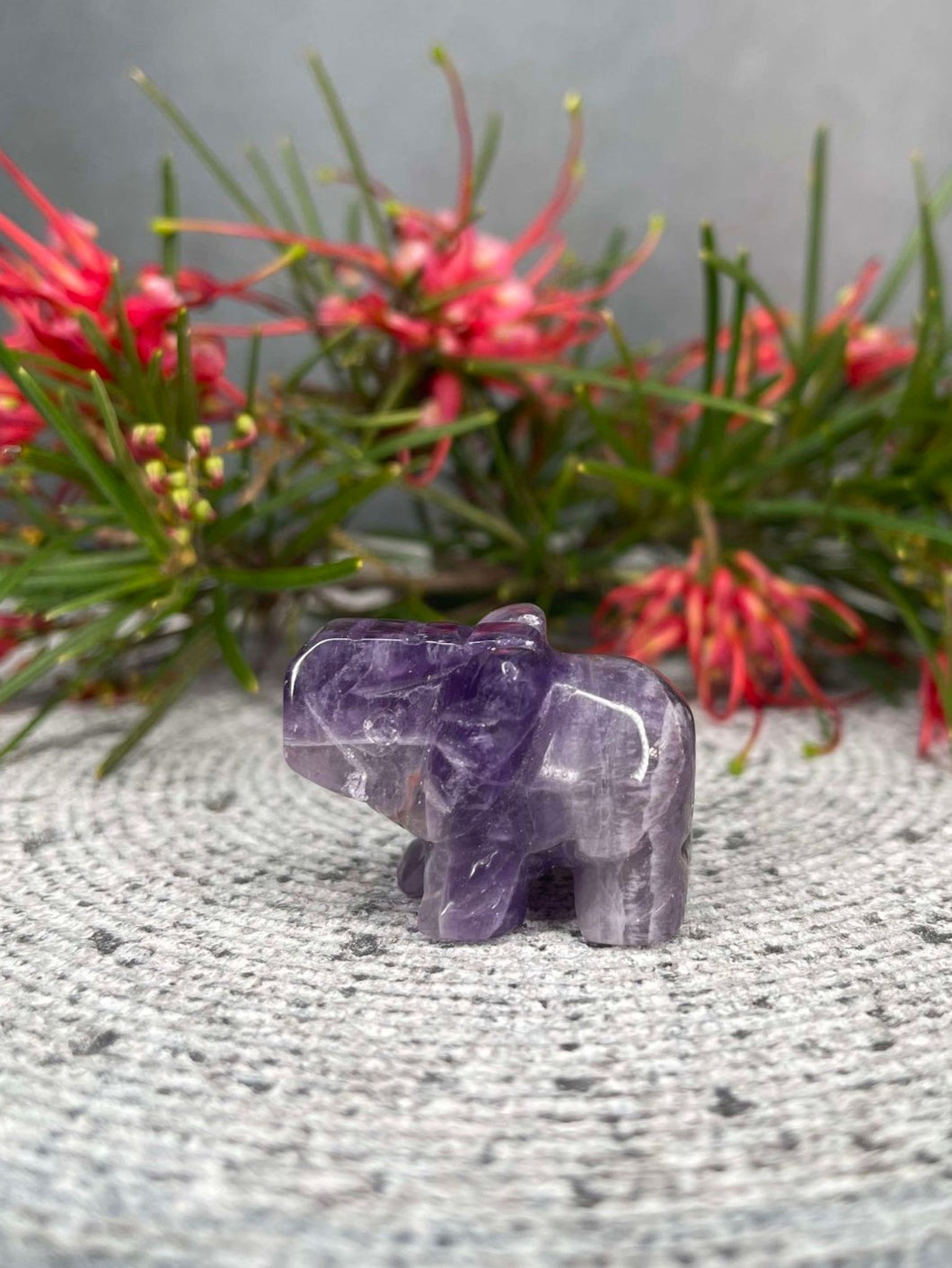 Amethyst Elephant Crystal Carving