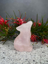 Load image into Gallery viewer, Rose Quartz Wolf Crystal Carving
