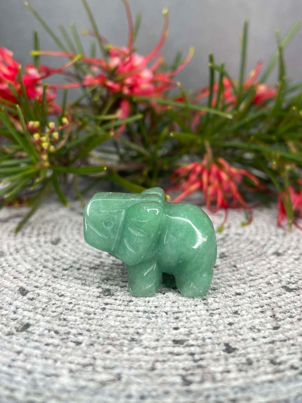 Green Aventurine Elephant Crystal Carving