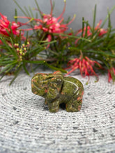 Load image into Gallery viewer, Unakite Elephant Crystal Carving
