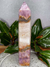 Load image into Gallery viewer, Crazy Lace Agate With Amethyst Crystal Tower
