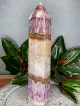 Load image into Gallery viewer, Stunning Crazy Lace Agate With Amethyst Crystal Tower
