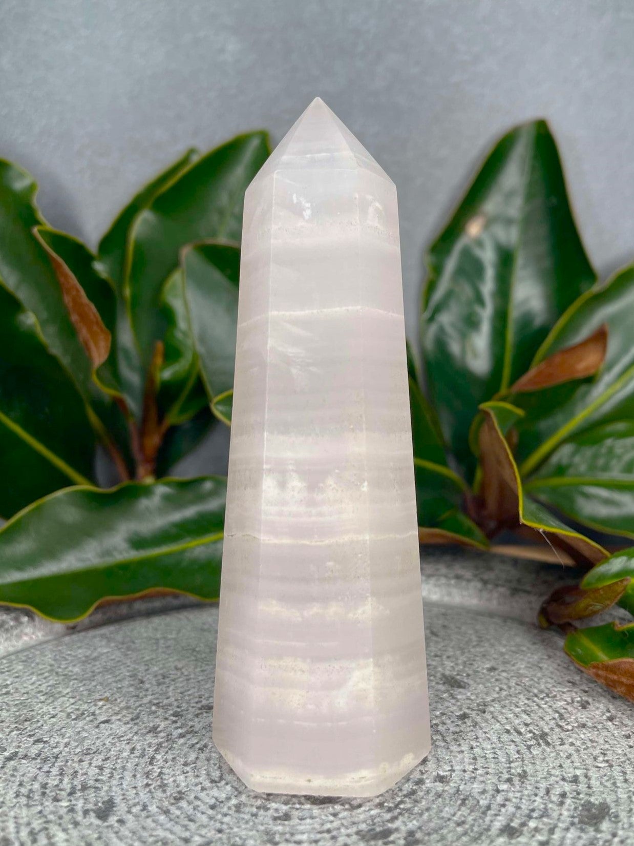 Pink Calcite Crystal Tower Point – Crystals Melbourne Australia
