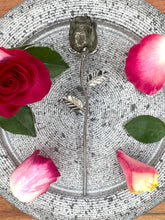 Load image into Gallery viewer, Beautiful Pyrite Rose Crystal Carving With Silver Stem
