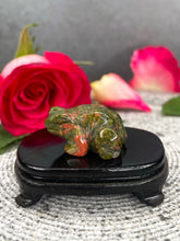 Load image into Gallery viewer, Unakite Crystal Frog Carving
