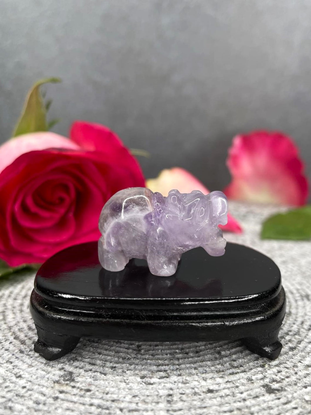 Amethyst Crystal Hippopotamus Carving