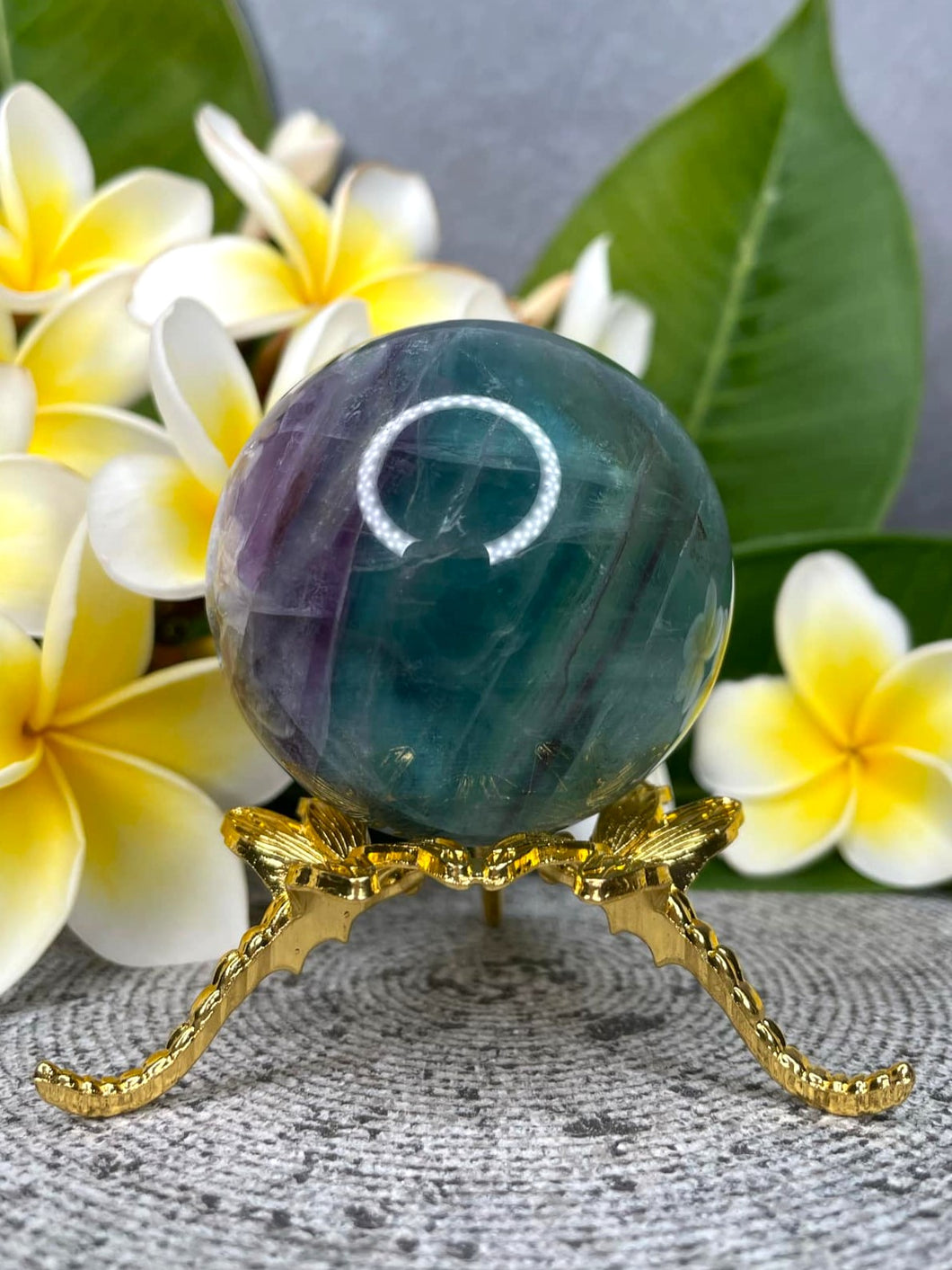 Stunning Rainbow Fluorite Crystal Sphere Ball