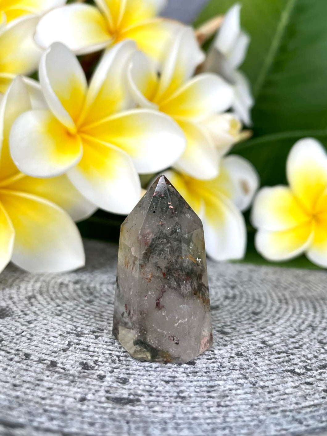 Growth Garden Quartz Lodolite Crystal Tower Point