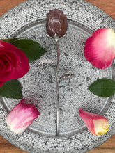 Load image into Gallery viewer, Strawberry Quartz Rose Crystal Carving With Silver Stem
