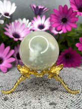 Load image into Gallery viewer, Green Flower Agate Crystal Sphere
