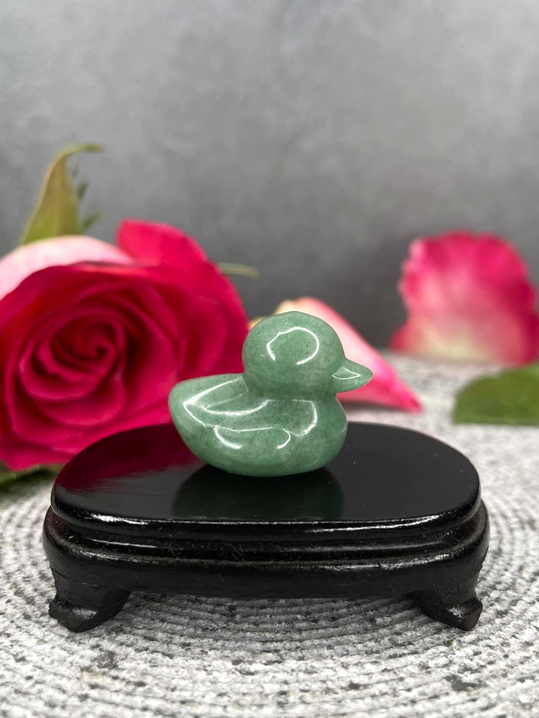 Green Aventurine Crystal Duck Carving