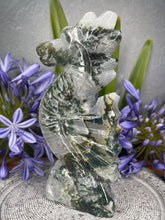 Load image into Gallery viewer, Stunning Moss Agate Crystal Seahorse Carving
