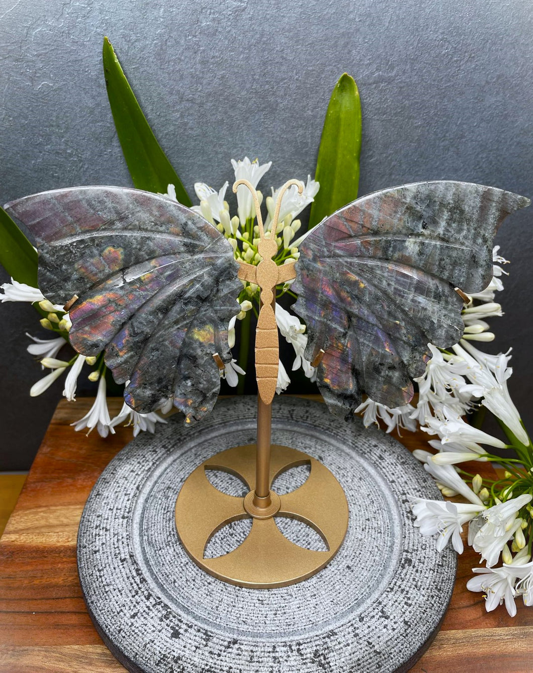 Beautiful Labradorite Crystal Butterfly Wings With Flash