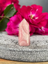 Load image into Gallery viewer, Soothing Mini Rhodochrosite Crystal Tower Point
