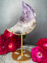 Load image into Gallery viewer, Stunning Agate Amethyst Crescent Moon
