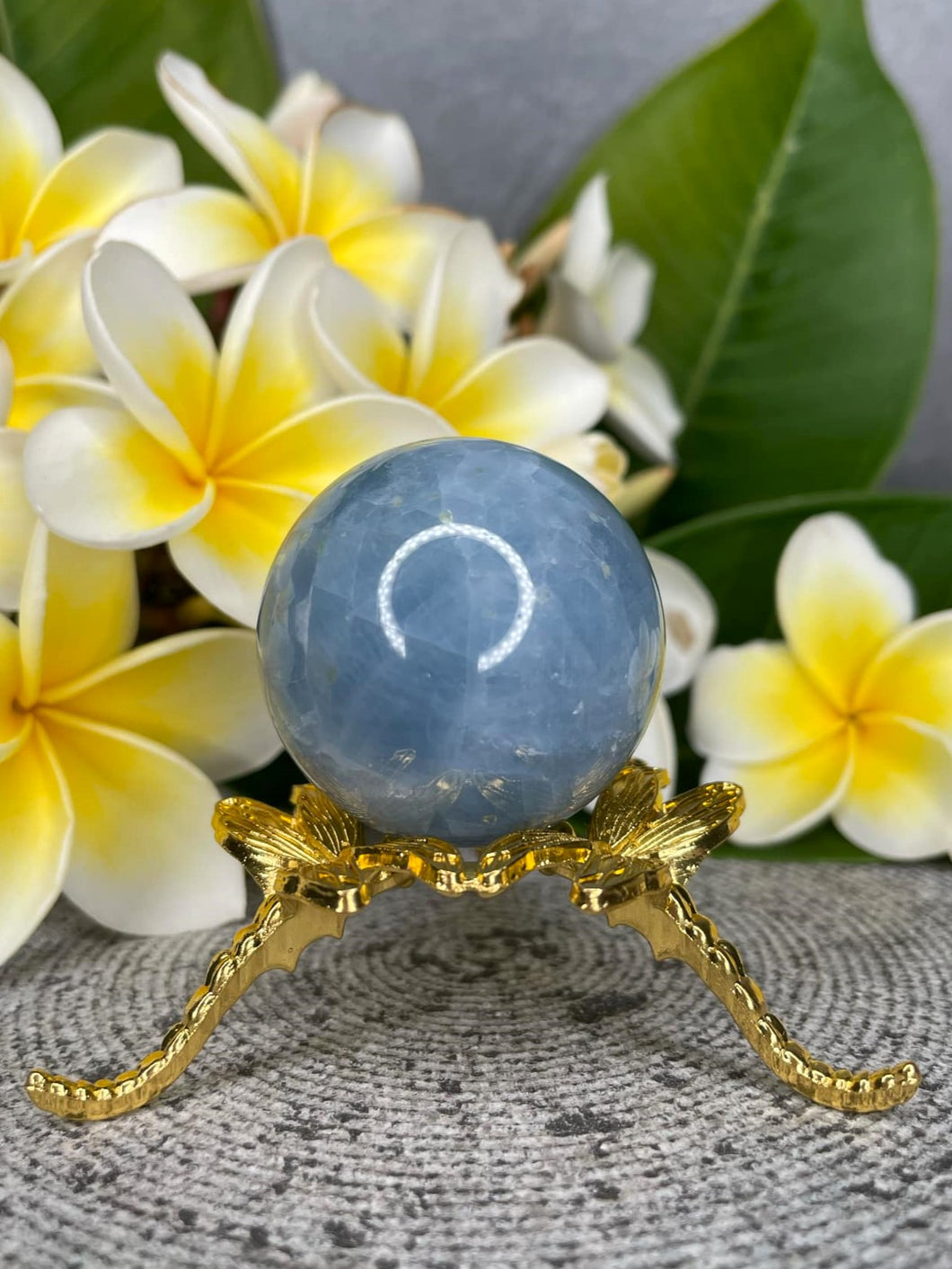 Tranquility Blue Calcite Crystal Sphere