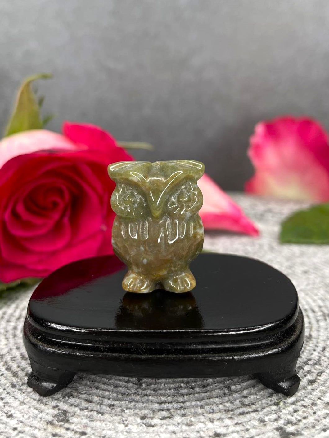 Ocean Jasper Owl Crystal Carving