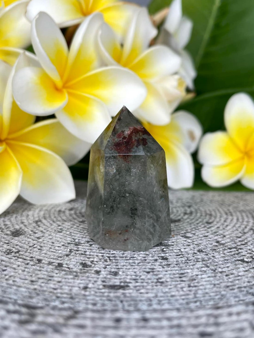 Pretty Garden Quartz Lodolite Crystal Tower Point