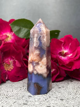 Load image into Gallery viewer, Pretty Blue Flower Agate Crystal Tower
