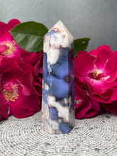 Load image into Gallery viewer, Peaceful Blue Flower Agate Crystal Tower
