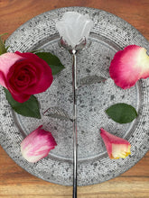 Load image into Gallery viewer, Clear Quartz Crystal Rose Silver Stem
