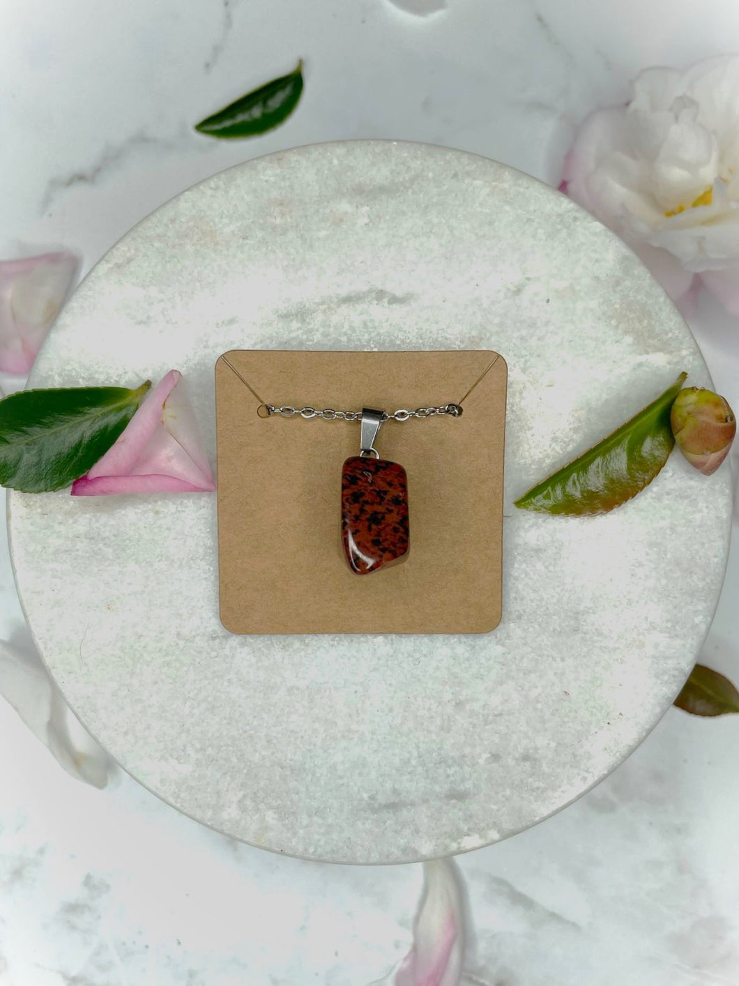 Beautiful Mahogany Obsidian Crystal Necklace