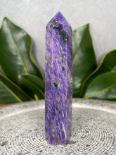 Load image into Gallery viewer, Incredible Rare High Quality Charoite Crystal Tower Point
