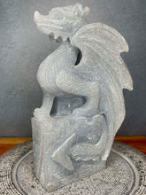 Load image into Gallery viewer, Incredible Handcrafted Angelite Dragon Carving 1.33kg
