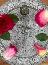 Load image into Gallery viewer, Pyrite Rose Crystal Carving With Silver Stem
