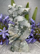 Load image into Gallery viewer, Stunning Moss Agate Crystal Seahorse Carving
