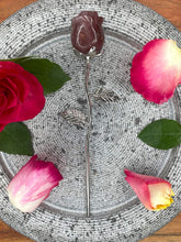 Load image into Gallery viewer, Strawberry Quartz Rose Crystal Carving With Silver Stem
