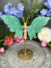 Load image into Gallery viewer, Amazonite Crystal Butterfly Wings On Gold Stand
