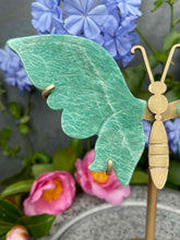 Load image into Gallery viewer, Amazonite Crystal Butterfly Wings On Gold Stand
