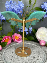 Load image into Gallery viewer, Amazonite Crystal Butterfly Wings On Gold Stand
