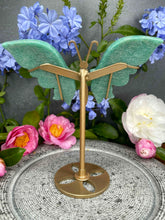 Load image into Gallery viewer, Amazonite Crystal Butterfly Wings On Gold Stand
